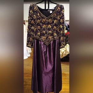 Purple with multiple color Beads and Sequins